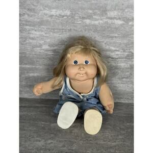 Vtg 1987 Cabbage Patch Doll Head‎ Mold 22 bucktooth blonde hair blue eyes 16in